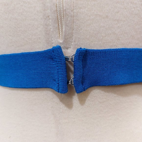 💥KILLER DRESS💥 Vintage Royal Blue Bandage Cut Out Mermaid Gown - Picture 12 of 15